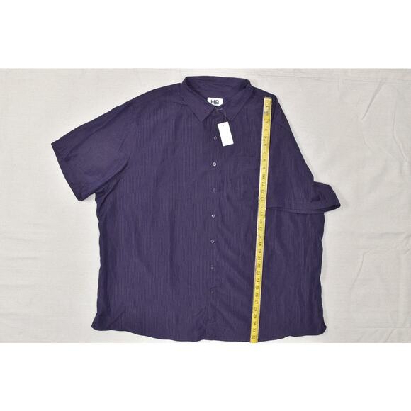 NEW Harbor Bay Men's Blue Short Sleeve Button Down Shirt Big & Tall Size 3XL - Picture 4 of 8